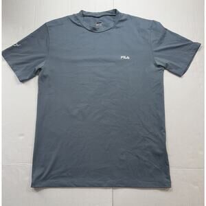 Fila Meryl Nylon Activewear Shirt Blue Size Medium Short Sleeve Stretchy